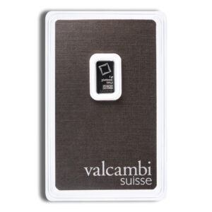 1 gram Platinum Bar - Valcambi (Carded)